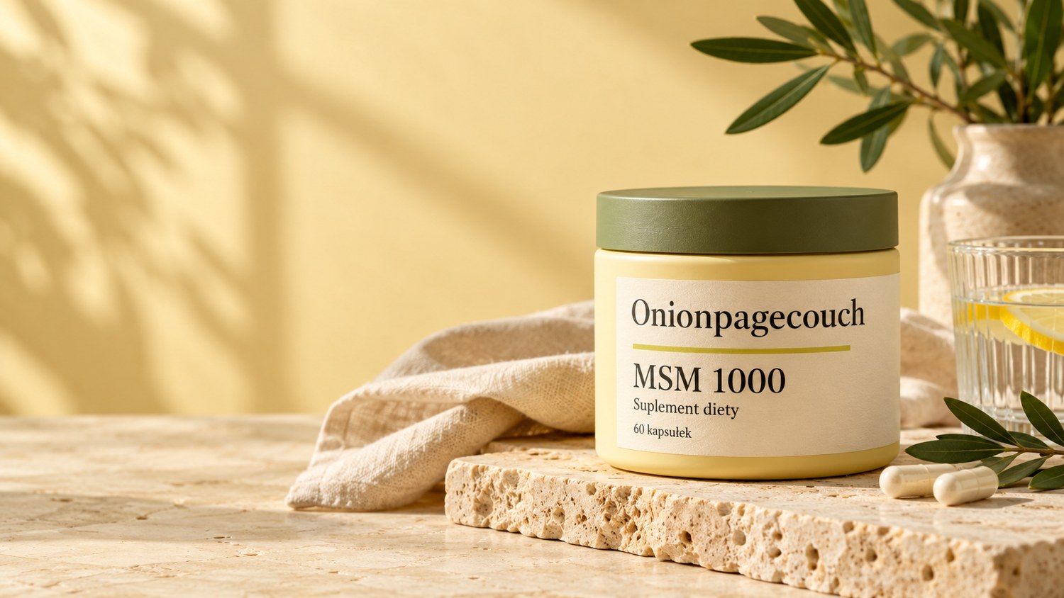 Ilustracyjna kompozycja słoika Onionpagecouch MSM 1000